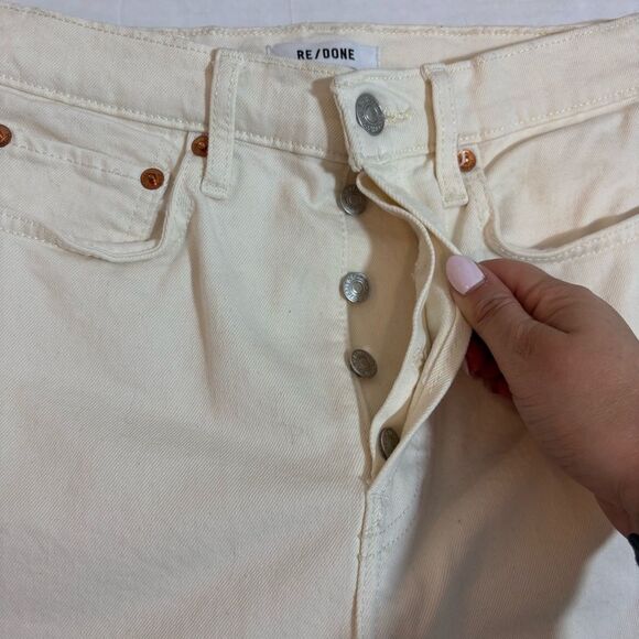 Revolve RE/DONE Orginals 90s High Rise Ankle Crop in Vintage White NEW Size 26 - Picture 6 of 16